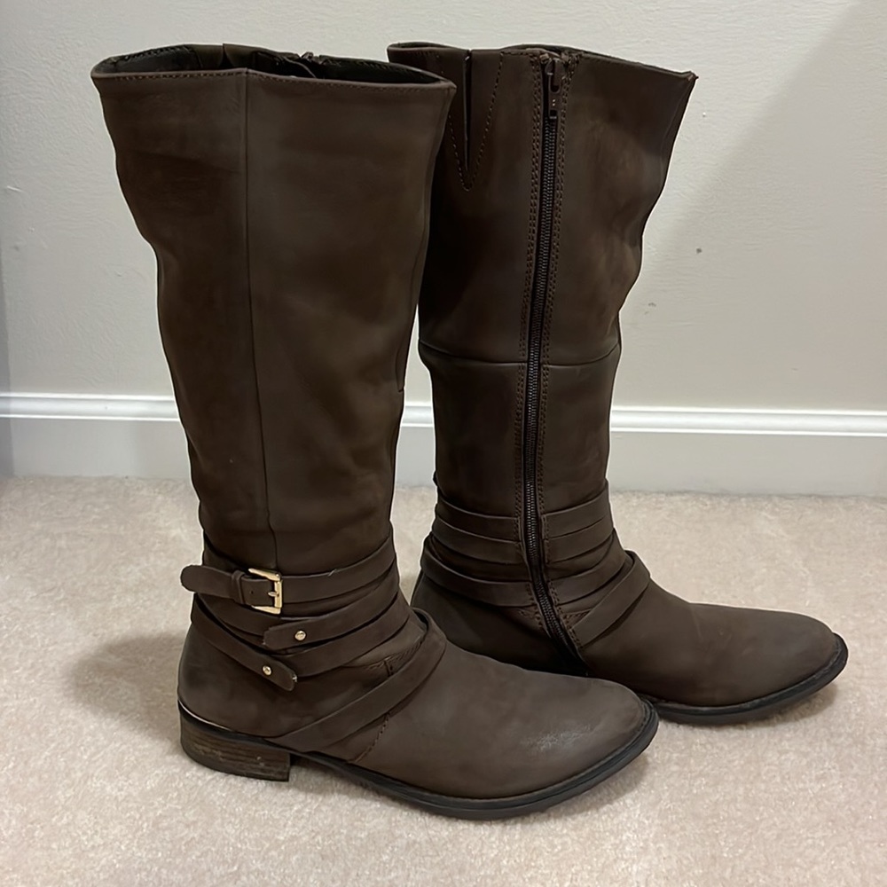 Steve Madden Albany Brown Leather Boots